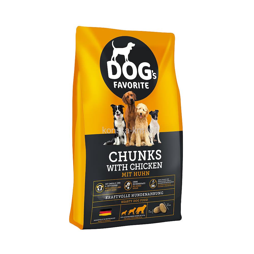 Dog´s Favorite Chunks with chicken 15 kg